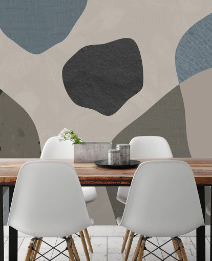 blue and grey shapes wallpaper