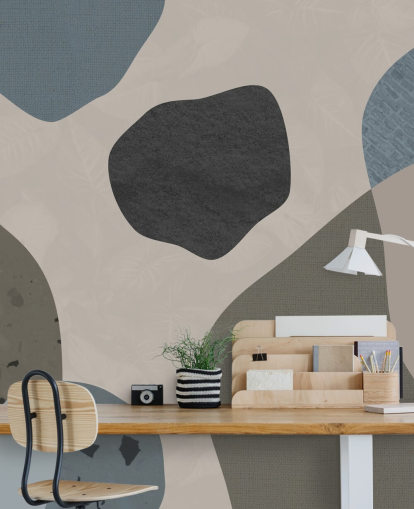 blue and grey shapes wallpaper