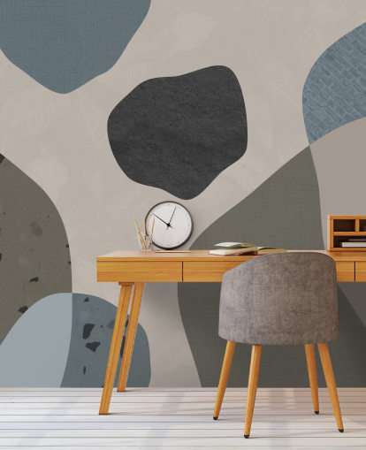 blue and grey shapes wallpaper