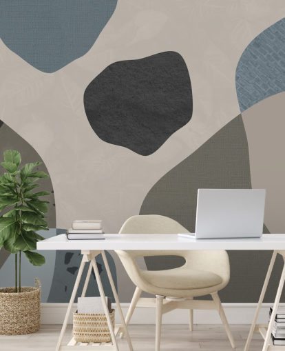 papier peint de formes bleues et grises