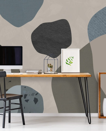 blue and grey shapes wallpaper