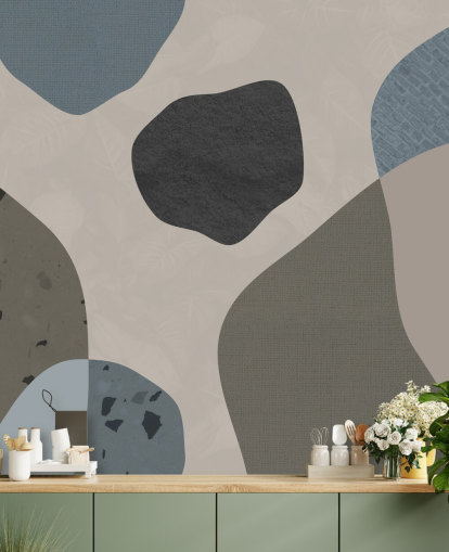 blue and grey shapes wallpaper