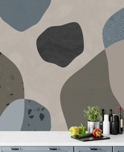 blue and grey shapes wallpaper