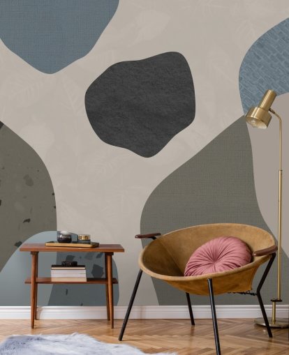 papier peint de formes bleues et grises