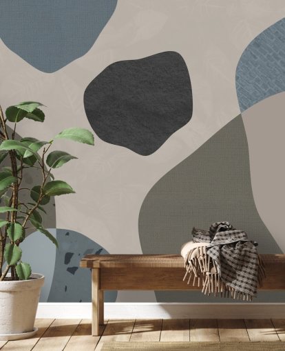 blue and grey shapes wallpaper