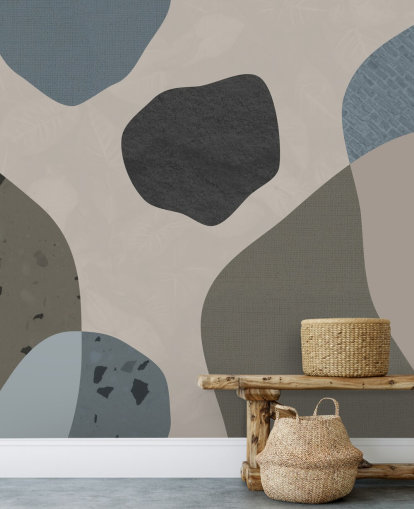 blue and grey shapes wallpaper