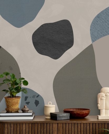 papier peint de formes bleues et grises papier peint de formes bleues et grises