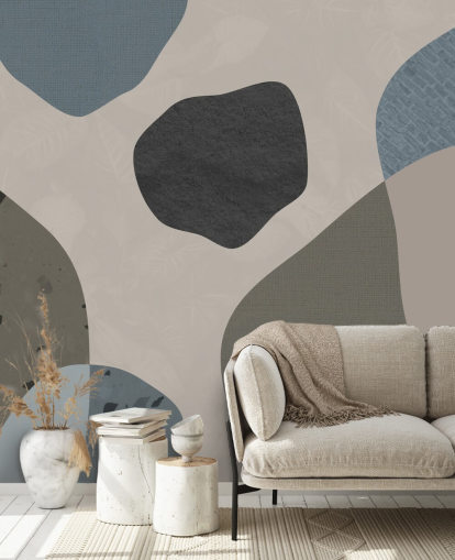 papier peint de formes bleues et grises