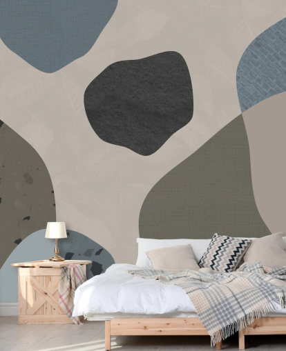 blue and grey shapes wallpaper