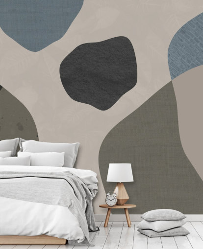 blue and grey shapes wallpaper