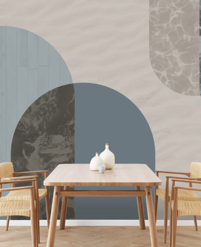 sininen Bauhaus tyyli muotoja tapetti sininen Bauhaus tyyli muotoja tapetti