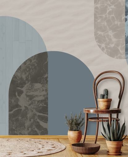 papel de parede de formas de estilo bauhaus azul papel de parede de formas de estilo bauhaus azul