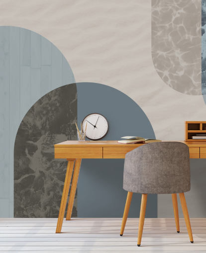 carta da parati in stile bauhaus blu