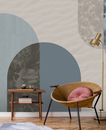 sininen Bauhaus tyyli muotoja tapetti sininen Bauhaus tyyli muotoja tapetti