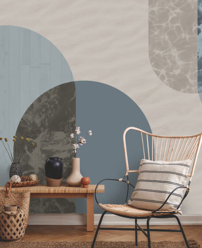 papel pintado de formas de estilo bauhaus azul papel pintado de formas de estilo bauhaus azul