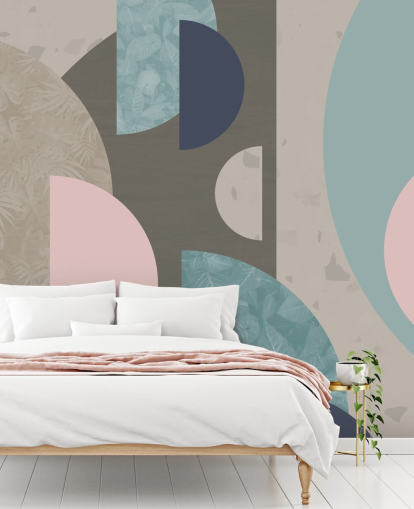 pastel pink and blue shapes wallpaper