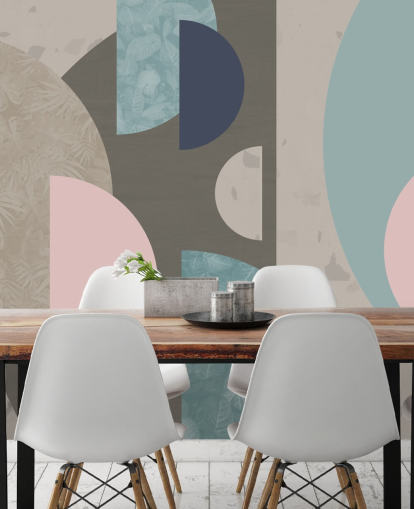 pastel pink and blue shapes wallpaper