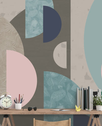 pastel pink and blue shapes wallpaper