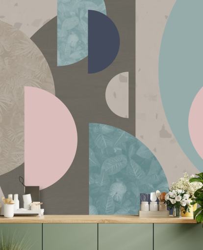 pastellrosa und blaue Formen Tapete pastellrosa und blaue Formen Tapete