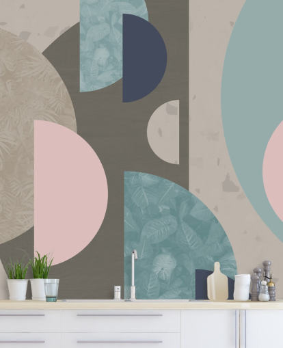 pastel pink and blue shapes wallpaper