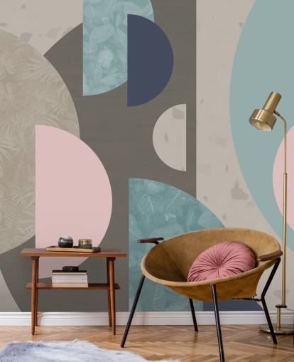 pastel pink and blue shapes wallpaper