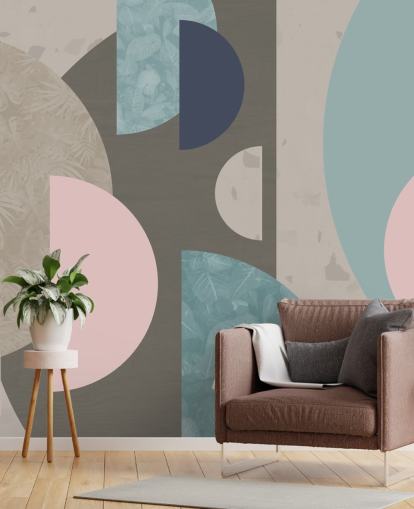 pastel pink and blue shapes wallpaper