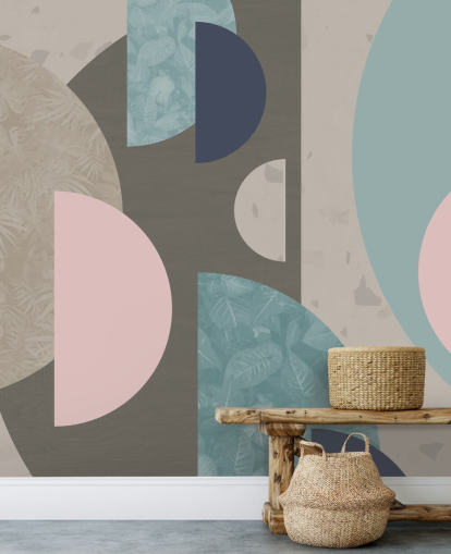 pastellrosa und blaue Formen Tapete