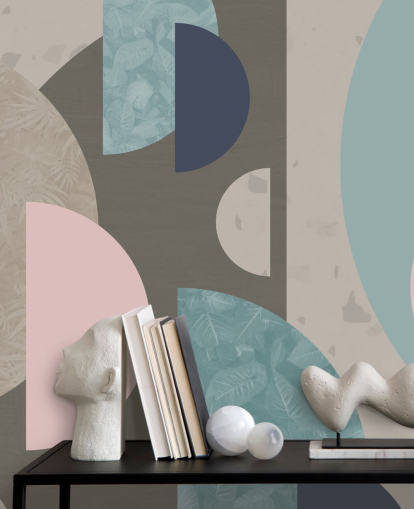 pastel pink and blue shapes wallpaper