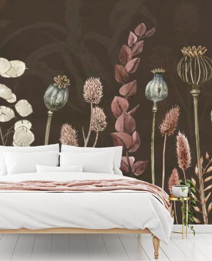 brown, orange botanical wallpaper by Sir Edward