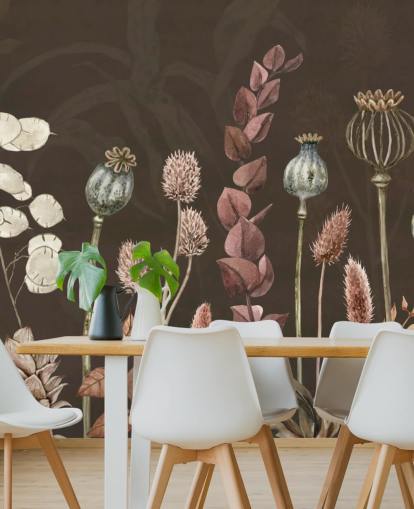 brown, orange botanical wallpaper by Sir Edward