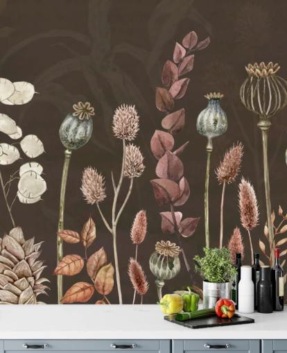 brown, orange botanical wallpaper by Sir Edward