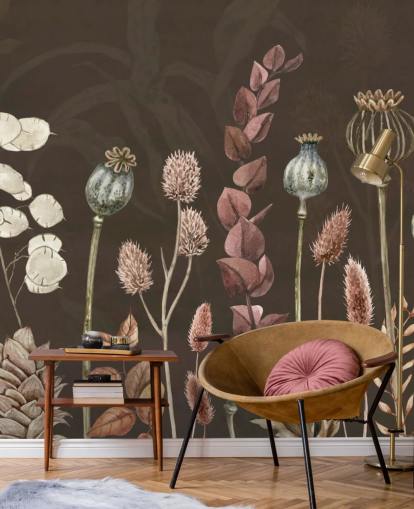 brown, orange botanical wallpaper by Sir Edward