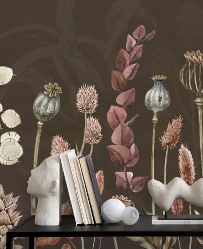 brown, orange botanical wallpaper by Sir Edward