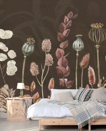 brown, orange botanical wallpaper by Sir Edward