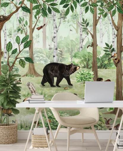 fondo de pantalla de animales del bosque en un bosque