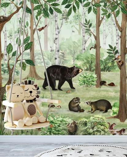 papier peint animaux des bois dans une forêt