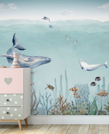 Wal, Fisch und Meer (Tapete)