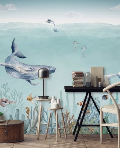 whale, fish and ocean wallpaper) whale, fish and ocean wallpaper)