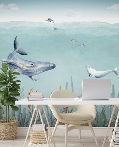 Wal, Fisch und Meer (Tapete)