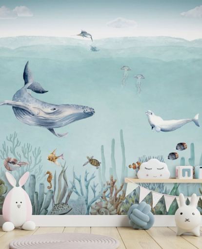 Wal, Fisch und Meer (Tapete)