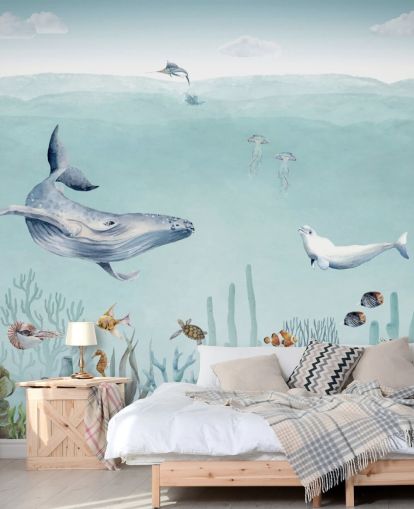Wal, Fisch und Meer (Tapete)