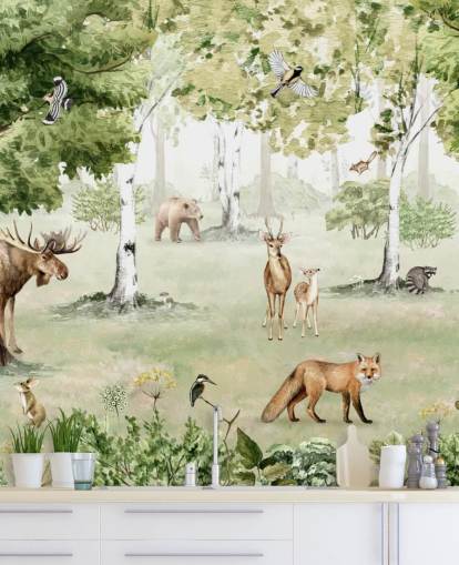 papier peint animaux des bois dans une forêt papier peint animaux des bois dans une forêt