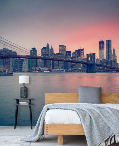 Manhattan Bridge Sunset vægmaleri