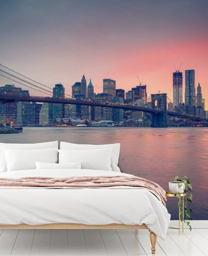 Manhattan Bridge Sunset Wall Mural Manhattan Bridge Sunset Wall Mural