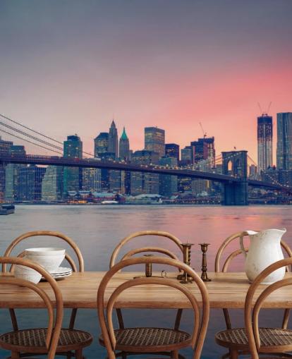 Manhattan Bridge Sunset Wall Mural Manhattan Bridge Sunset Wall Mural