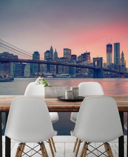 Manhattan Bridge Sunset Wall Mural