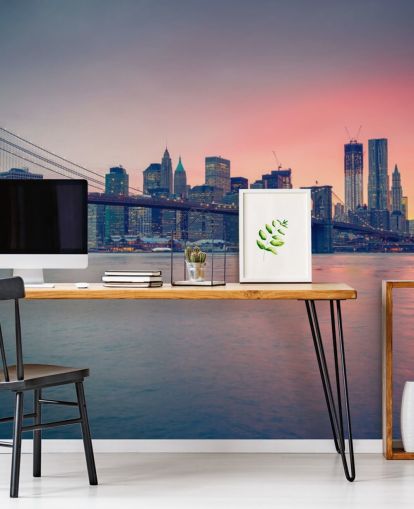 Manhattan Bridge Sunset Wall Mural