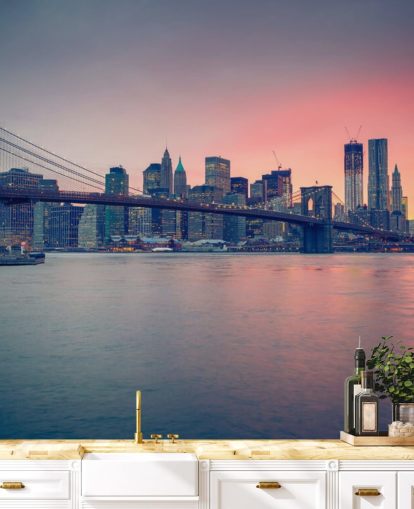 Manhattan Bridge Sunset Wall Mural Manhattan Bridge Sunset Wall Mural