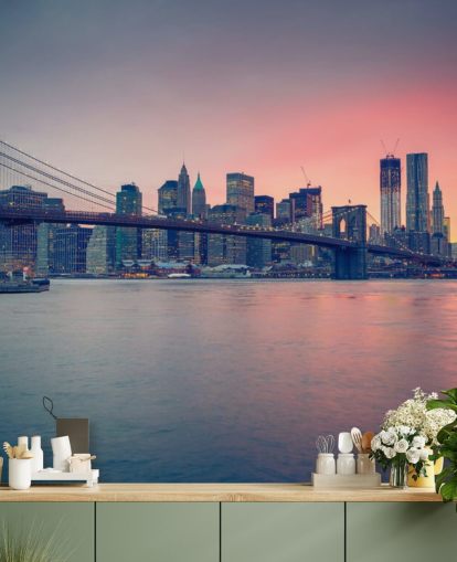 Manhattan Bridge Sunset vægmaleri