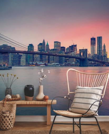 Manhattan Bridge Sunset -seinämaalaus